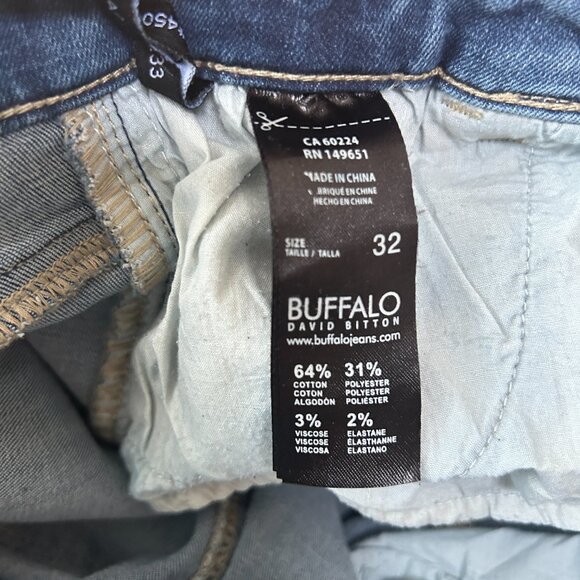 Buffalo by David Bitton Side Stripe Jeans Women's 32 Blue Denim Stretch Mid Rise - Picture 8 of 8
